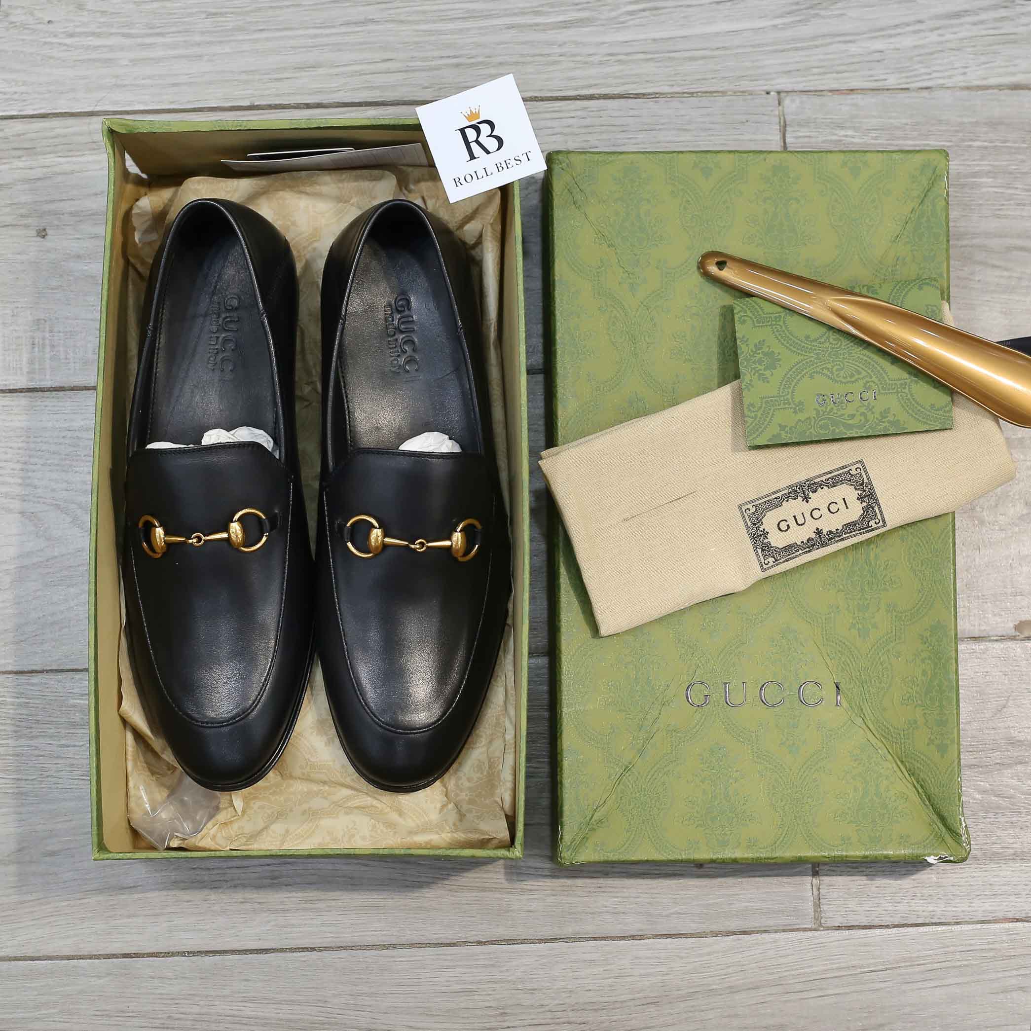 Giày Gucci Horsebit Leather Loafer Đen