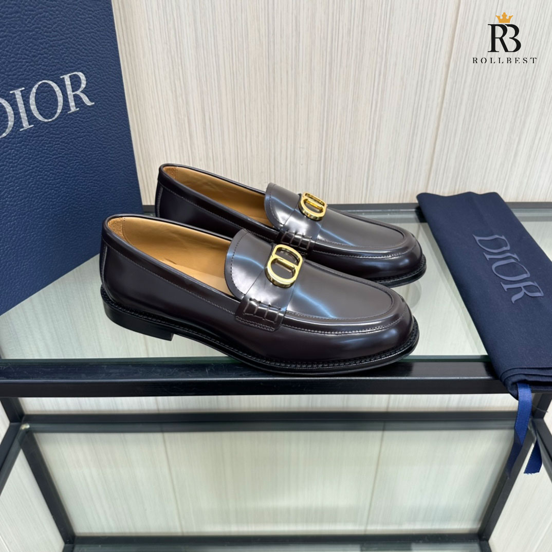 Giày Loafer Dior Nam Granville Logo CD Leather Brown