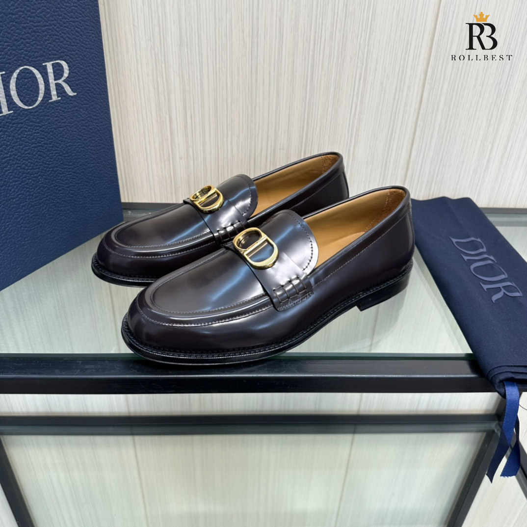 Giày Loafer Dior Nam Granville Logo CD Leather Brown