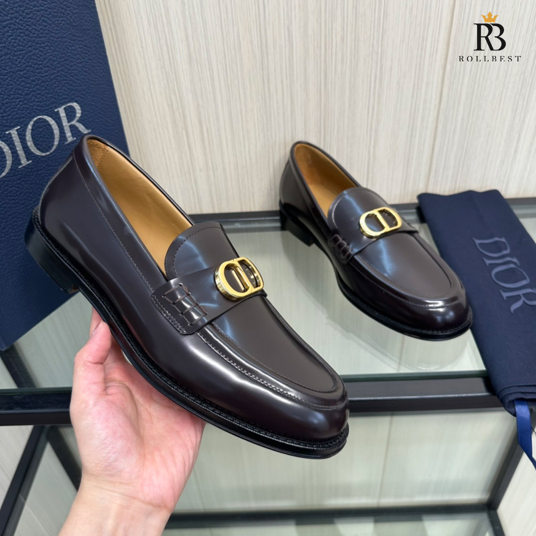 Giày Loafer Dior Nam Granville Logo CD Leather Brown