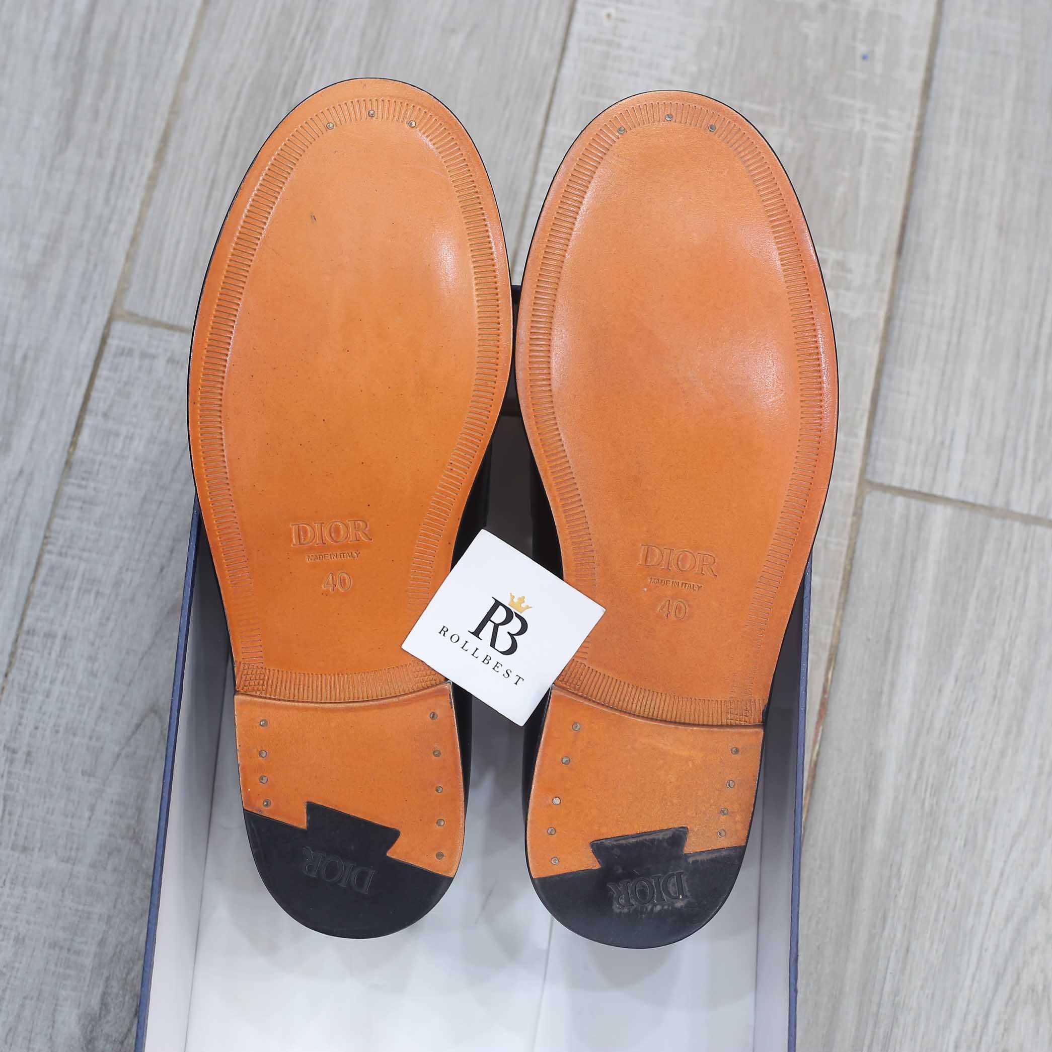 Giày Loafer Dior Nam Logo CD Black Đen Smooth Calfskin