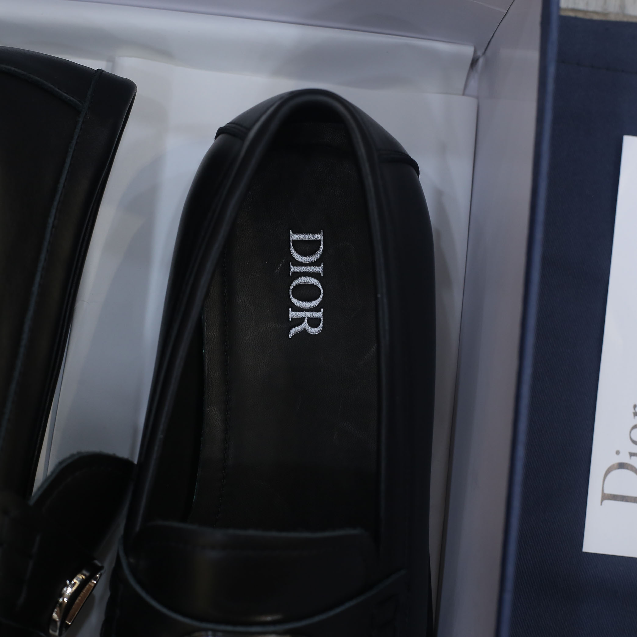 Giày Loafer Dior Nam Logo CD Black Đen Smooth Calfskin