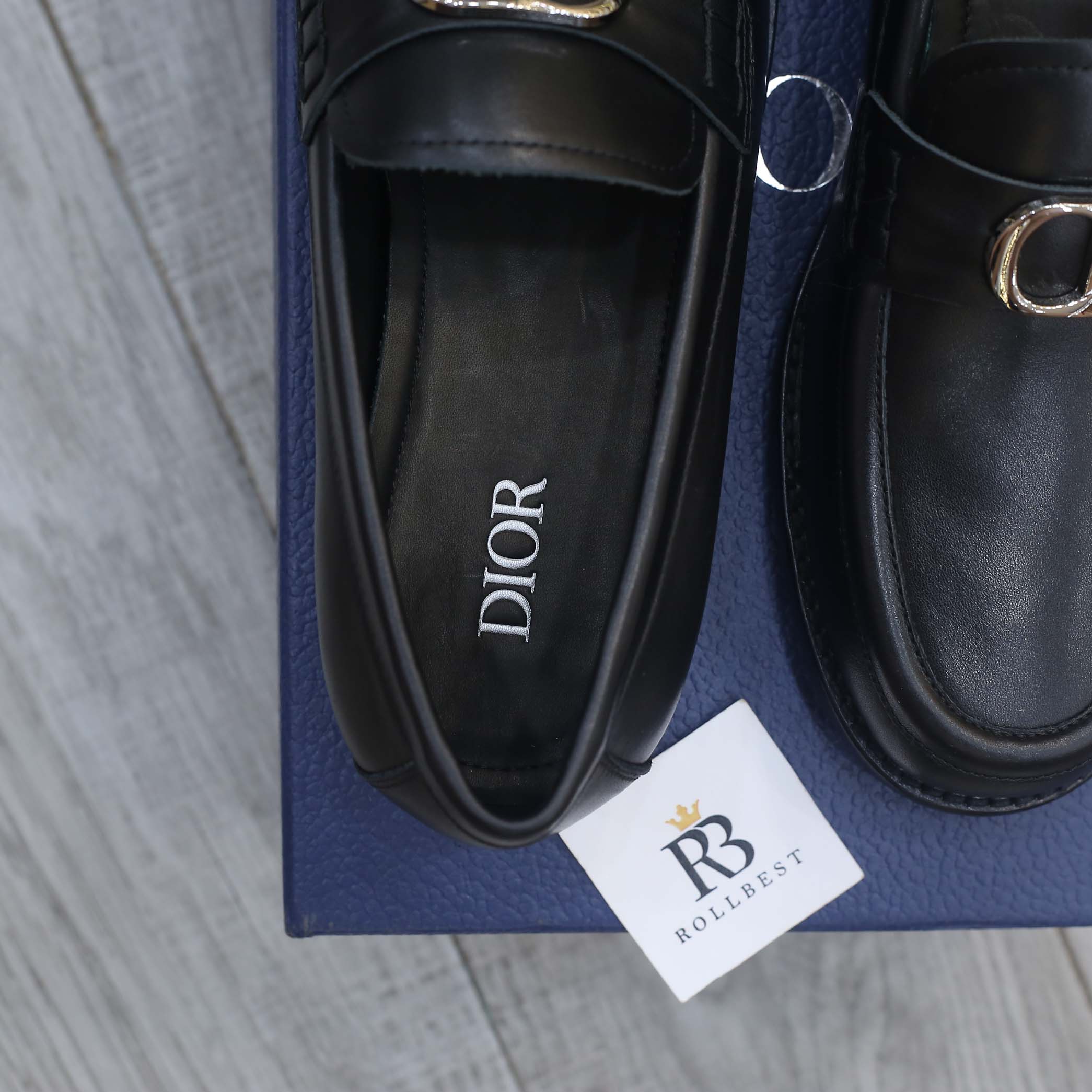 Giày Loafer Dior Nam Logo CD Black Đen Smooth Calfskin