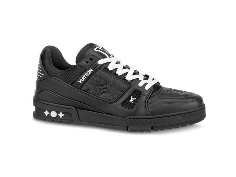 Giày Louis Vuitton LV Trainer Black Leather Monogram