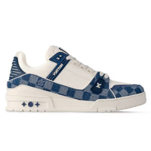 Giày Louis Vuitton LV Trainer Damier Denim Blue xanh