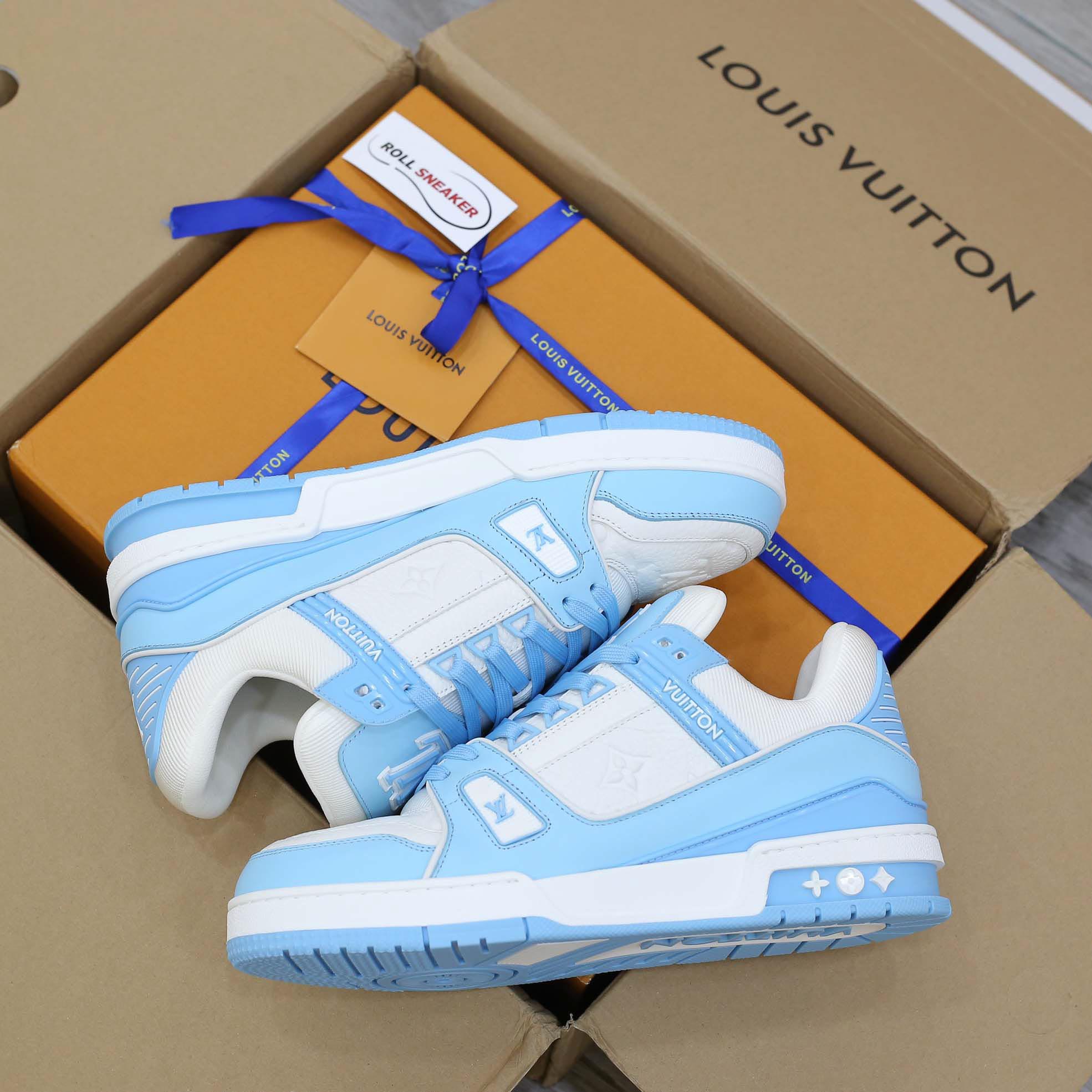 Giày Louis Vuitton Lv Trainer Monogram Blue