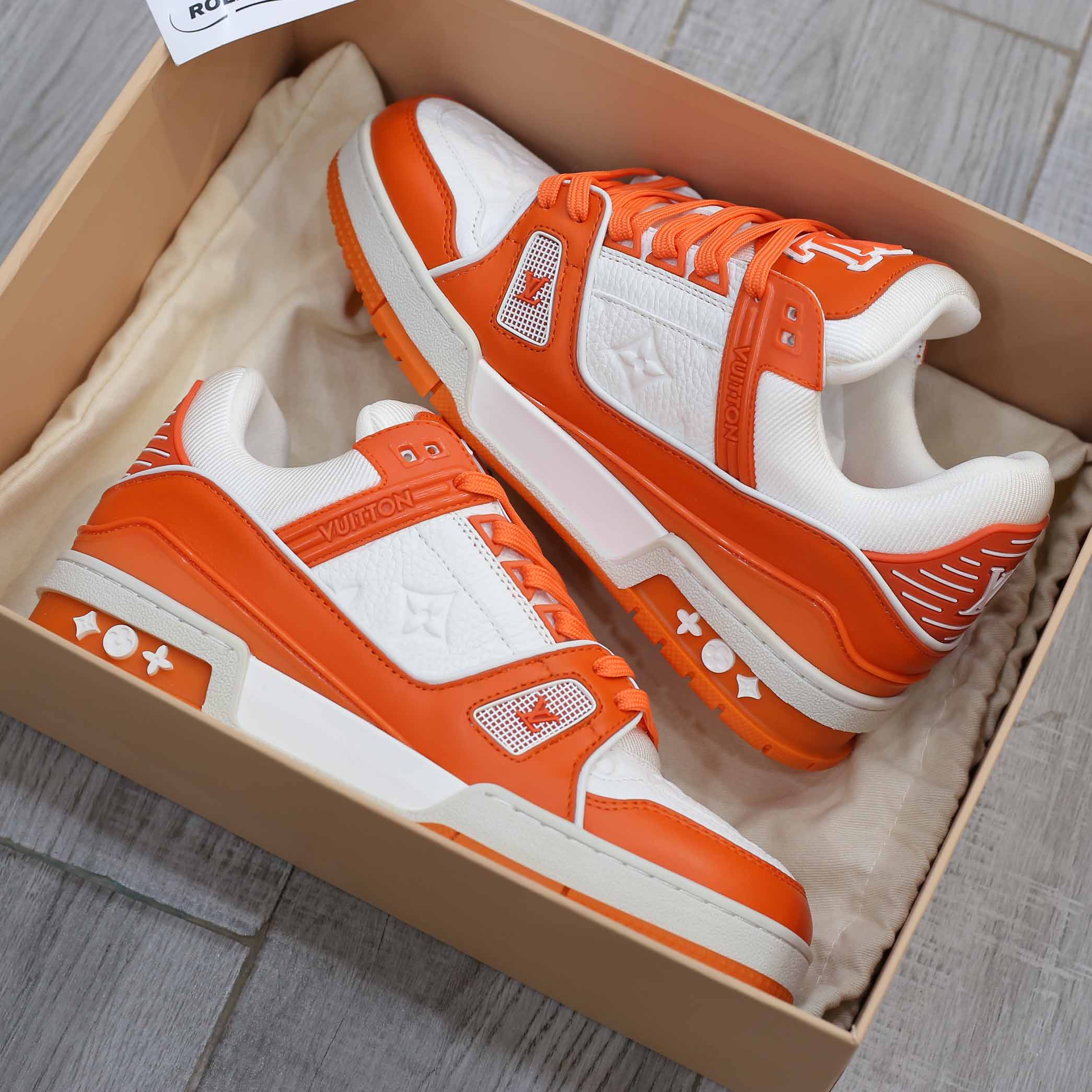 Giày Louis Vuitton Lv Trainer Monogram Orange cam