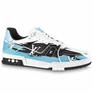 Giày Louis Vuitton LV Trainer#54 Graphic Print White Black Blue