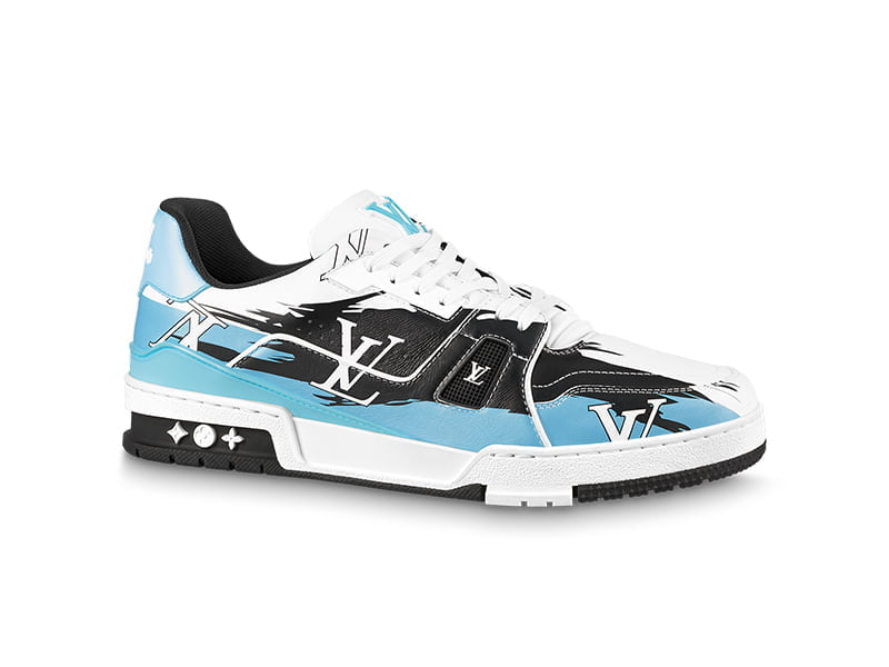 Giày Louis Vuitton LV Trainer#54 Graphic Print White Black Blue