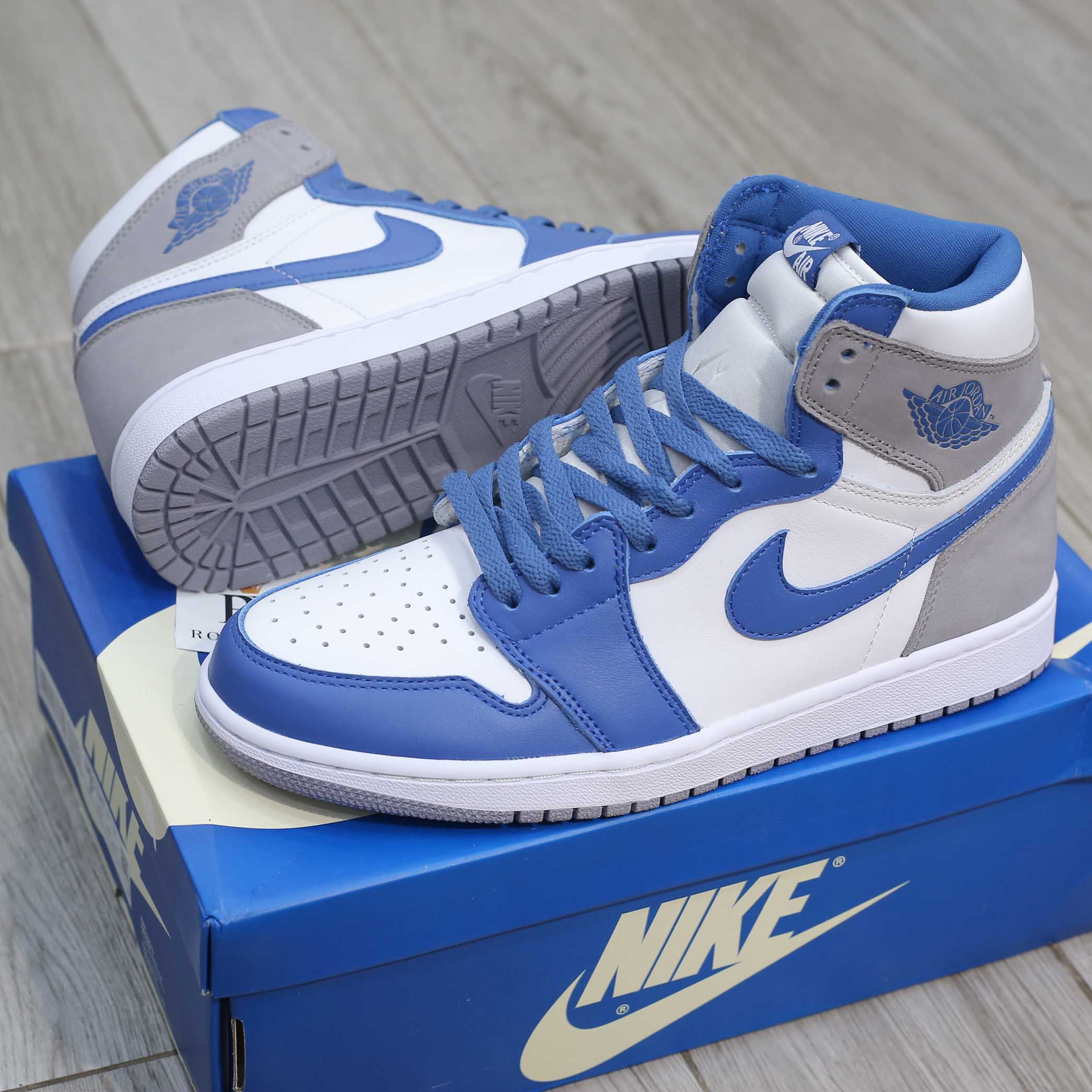 Giày Nike Air Jordan 1 High OG Retro True Blue Cement