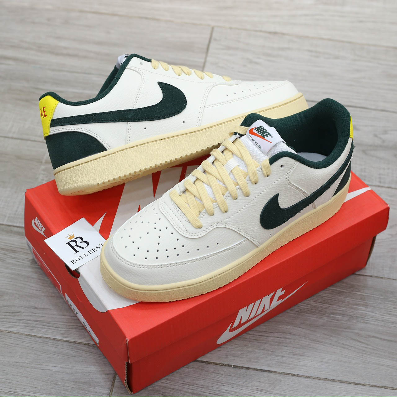 Giày Nike Court Vision Low Sail Pro Green Opti Yellow