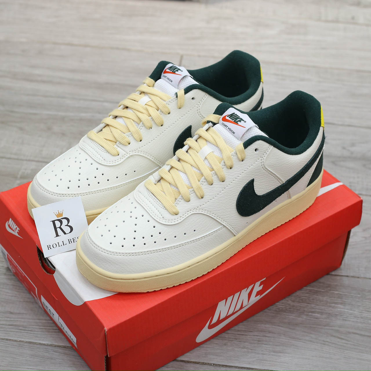 Giày Nike Court Vision Low Sail Pro Green Opti Yellow