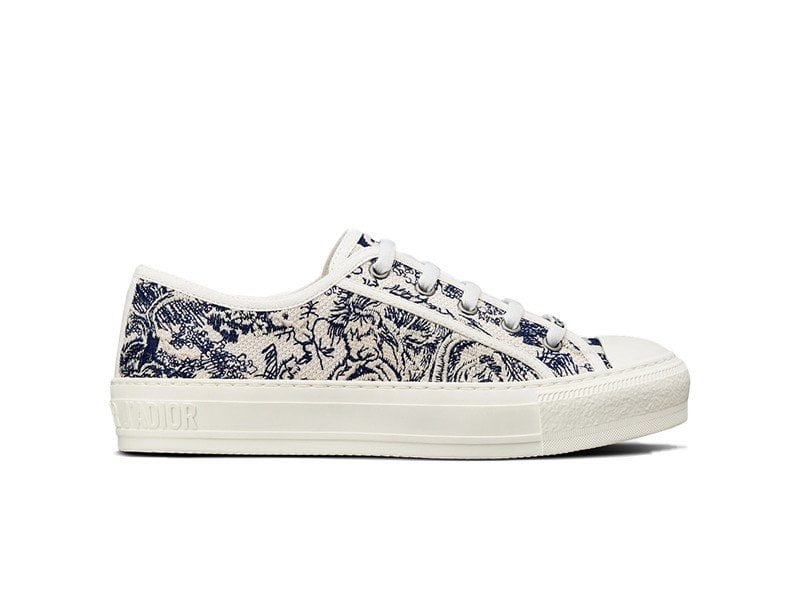 Giày WALK’N’DIOR SNEAKER Blue Toile de Jouy Embroidered Cotton