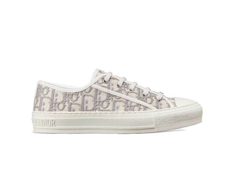 Giày WALK’N’DIOR SNEAKER Gray Stone Dior Oblique Embroidered Cotton