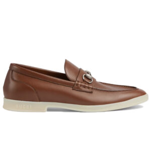 Gucci Men's Loafer With Horsebit Brown Leather