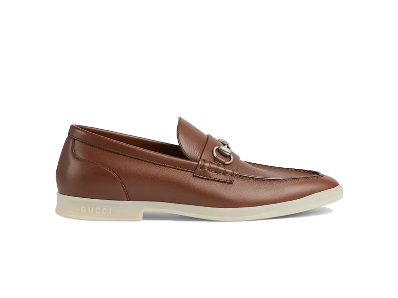 Gucci Men's Loafer With Horsebit Brown Leather