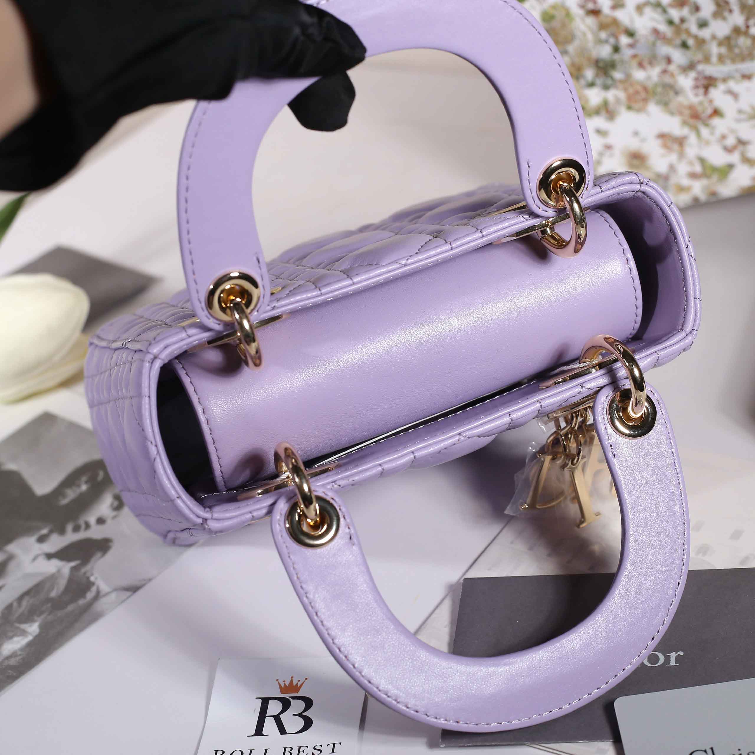 Túi Dior Mini Lady Bag Lilac Cannage Lambskin