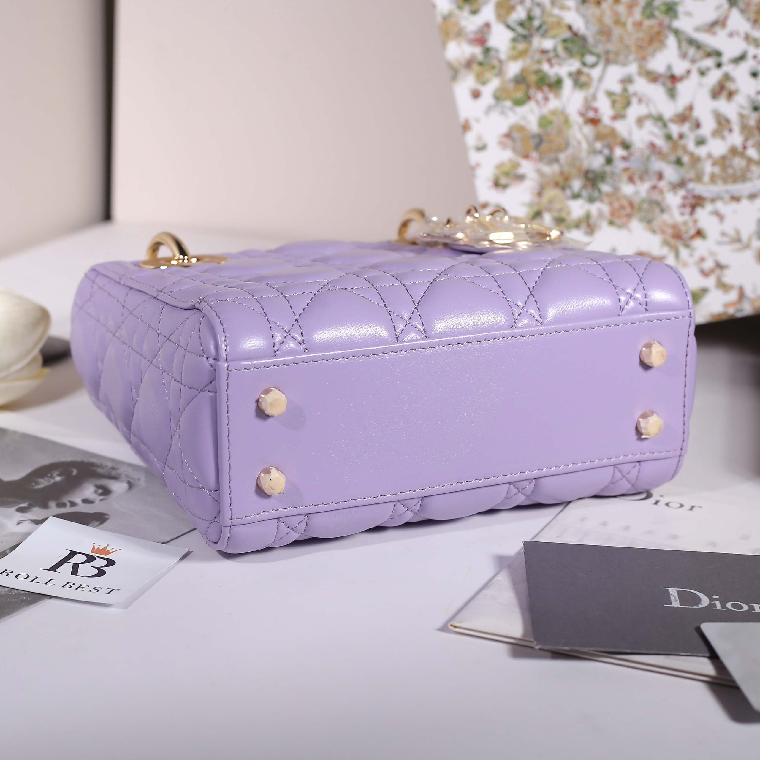 Túi Dior Mini Lady Bag Lilac Cannage Lambskin