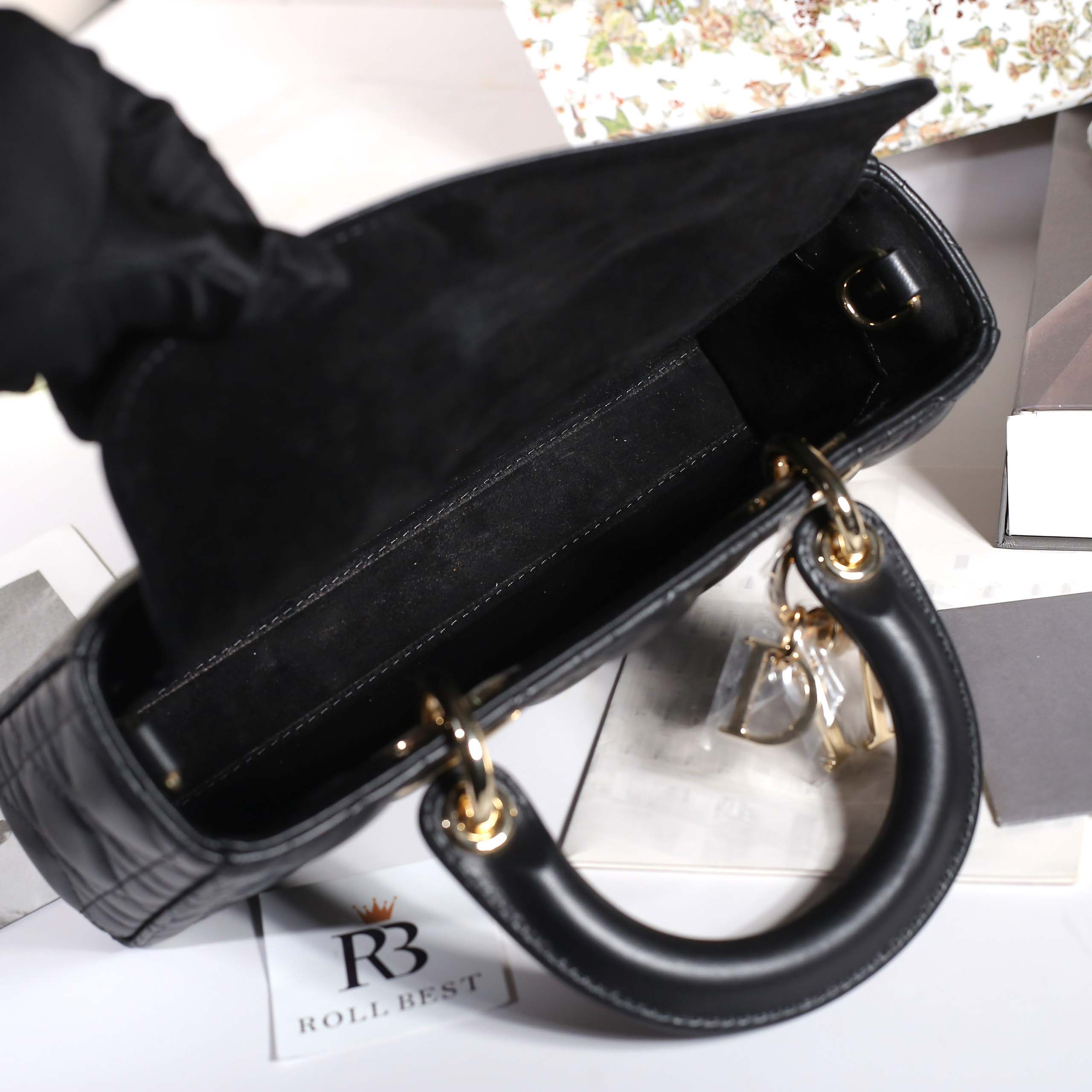 Túi xách Dior Small D-Joy Bag Black Cannage Lambskin Women