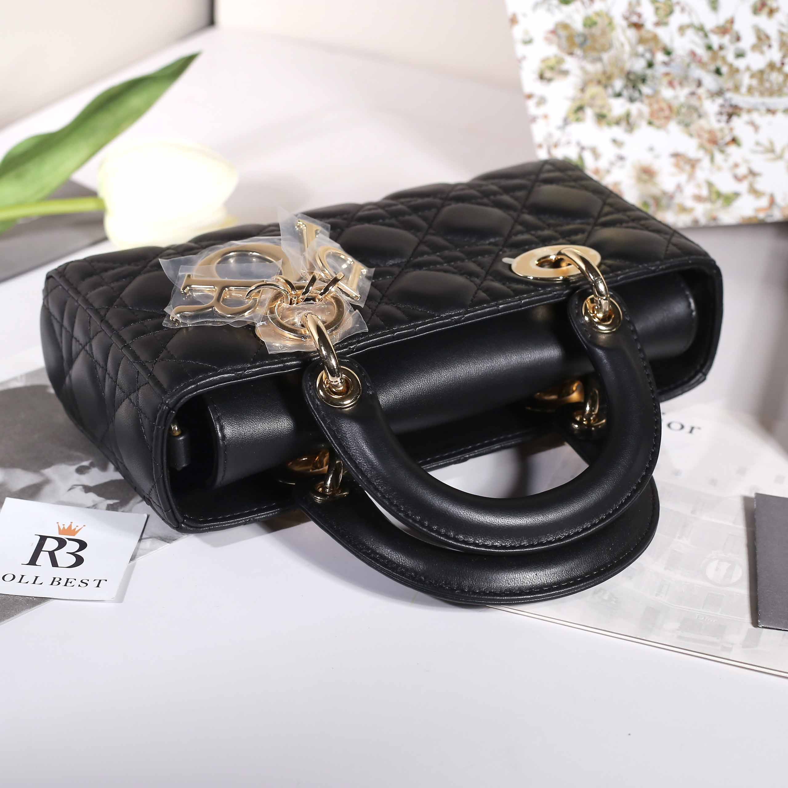 Túi xách Dior Small D-Joy Bag Black Cannage Lambskin Women