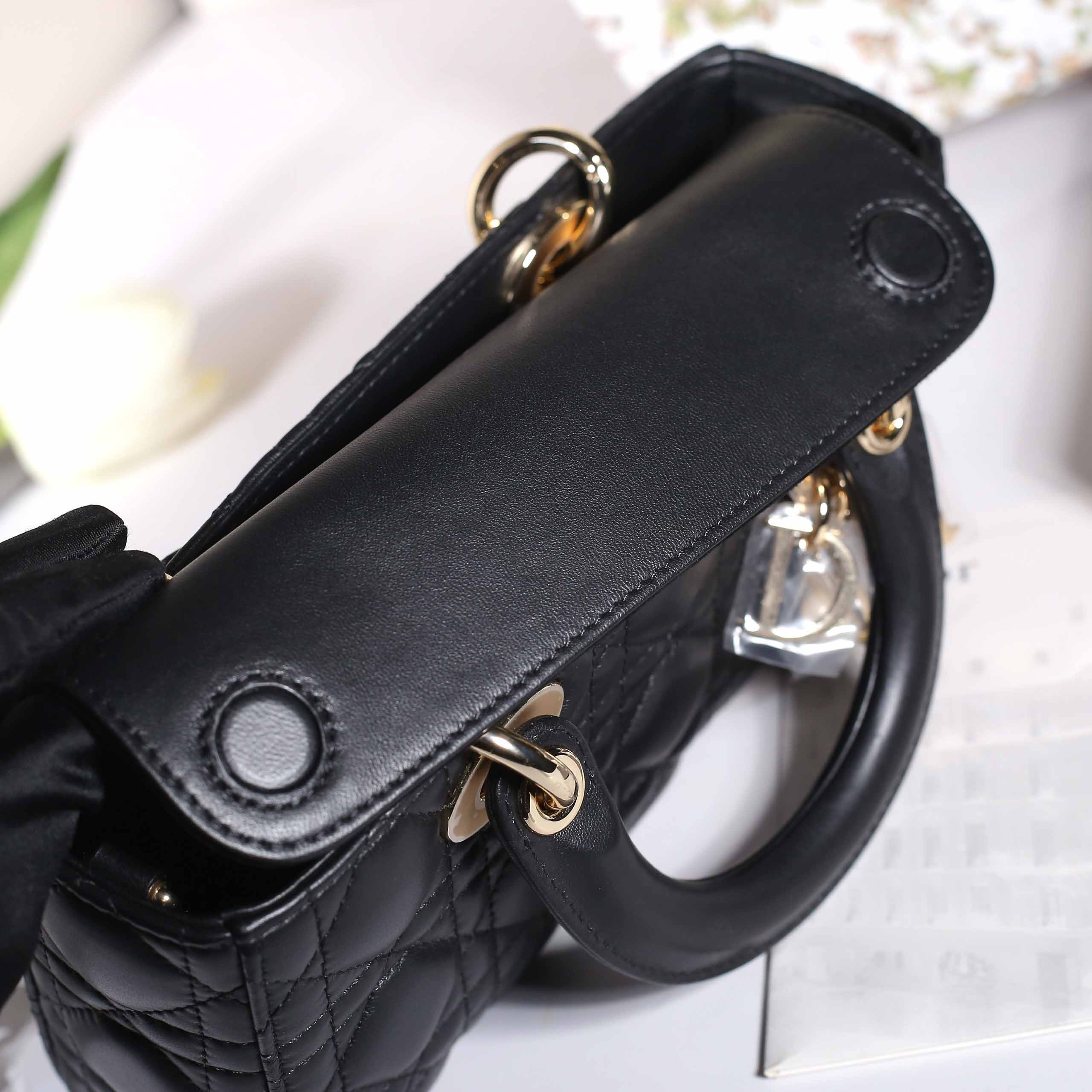 Túi xách Dior Small D-Joy Bag Black Cannage Lambskin Women