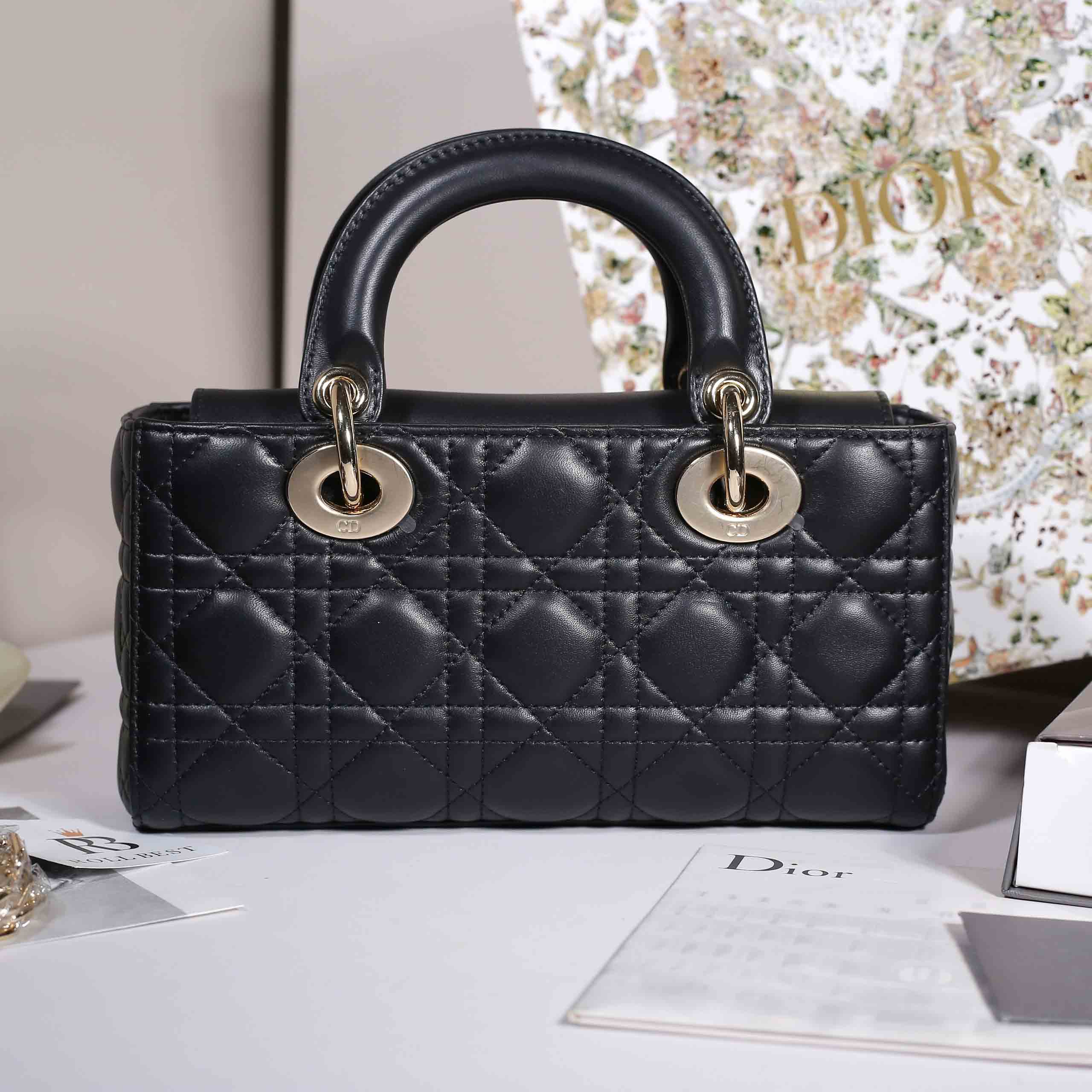 Túi xách Dior Small D-Joy Bag Black Cannage Lambskin Women