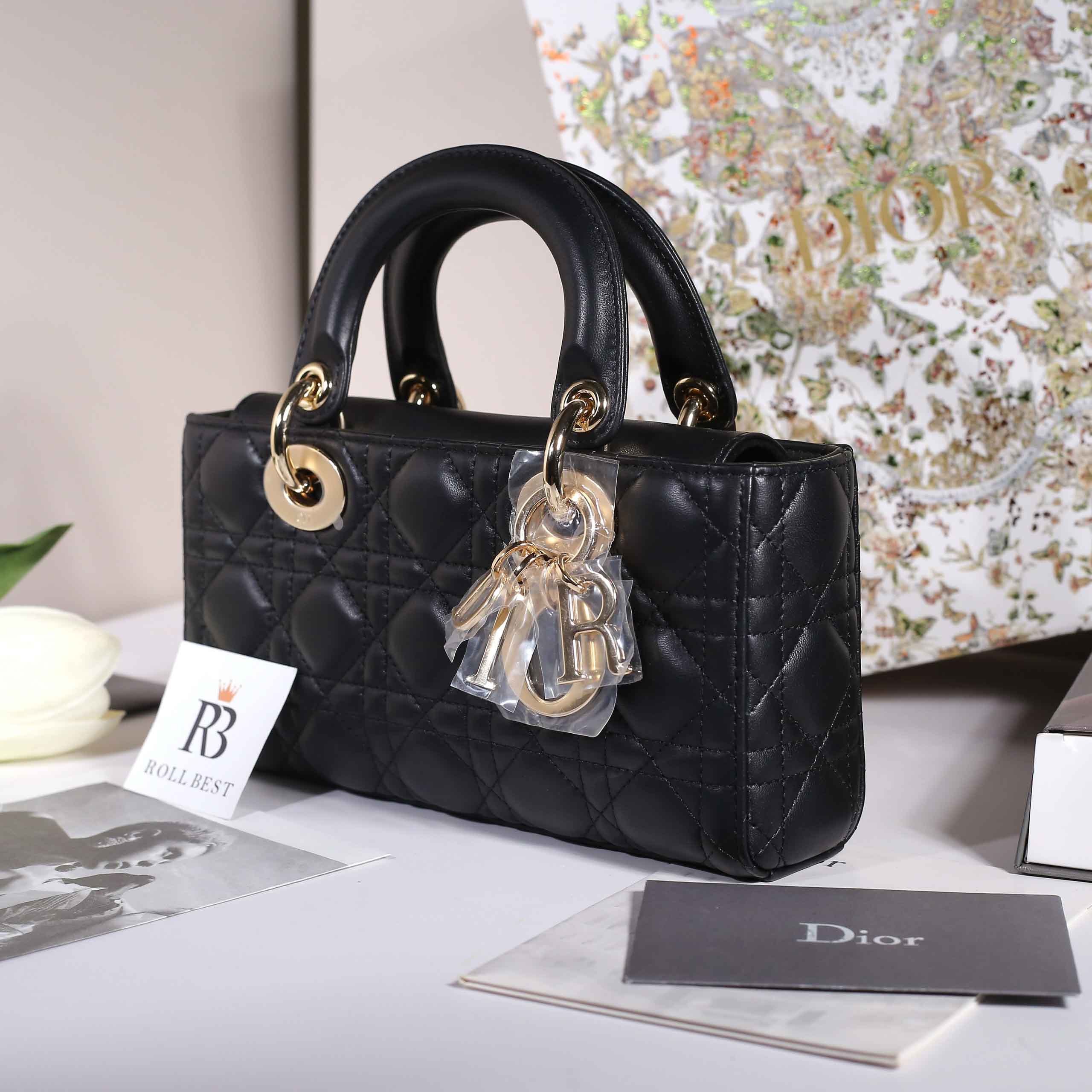 Túi xách Dior Small D-Joy Bag Black Cannage Lambskin Women