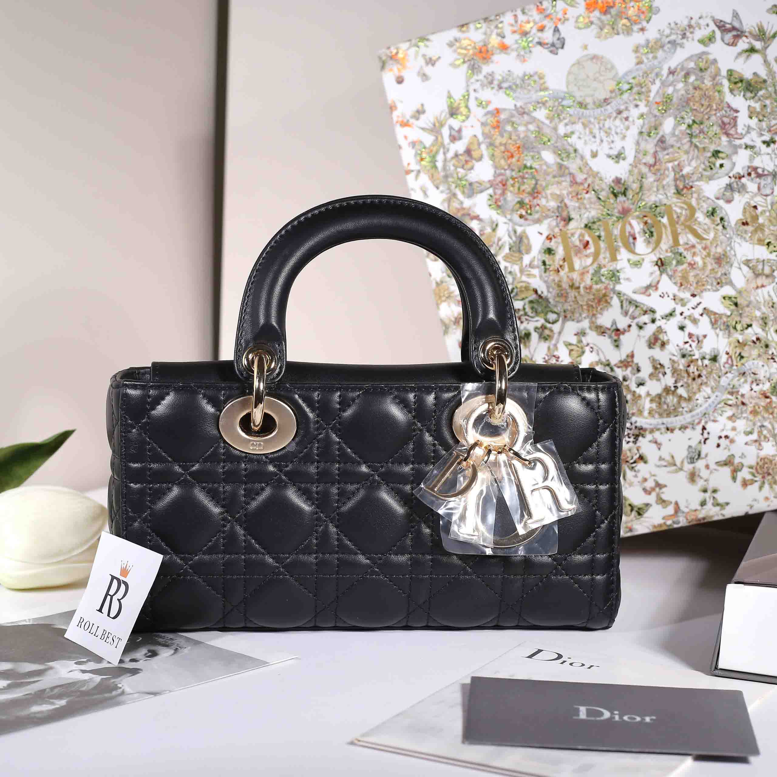 Túi xách Dior Small D-Joy Bag Black Cannage Lambskin Women