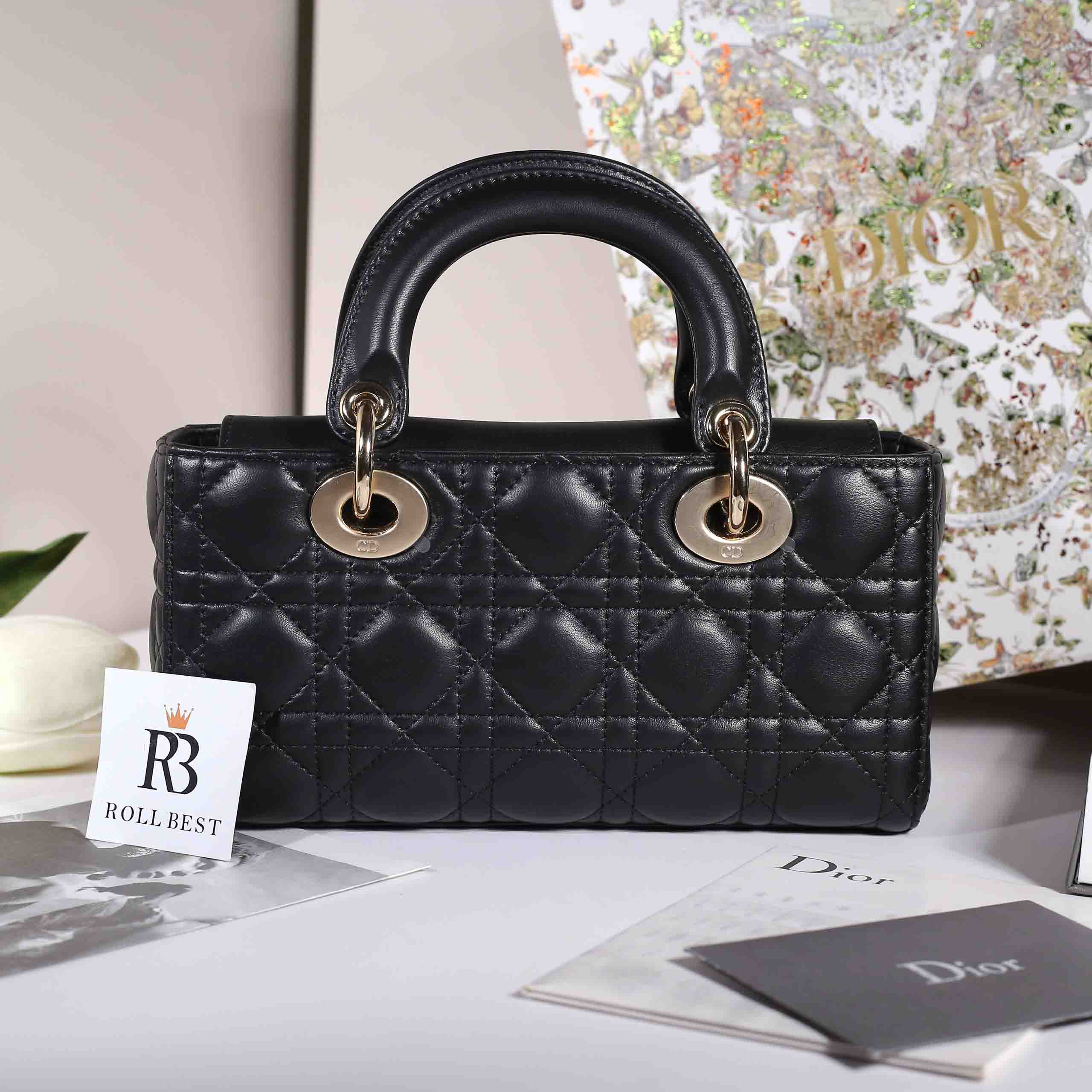 Túi xách Dior Small D-Joy Bag Black Cannage Lambskin Women