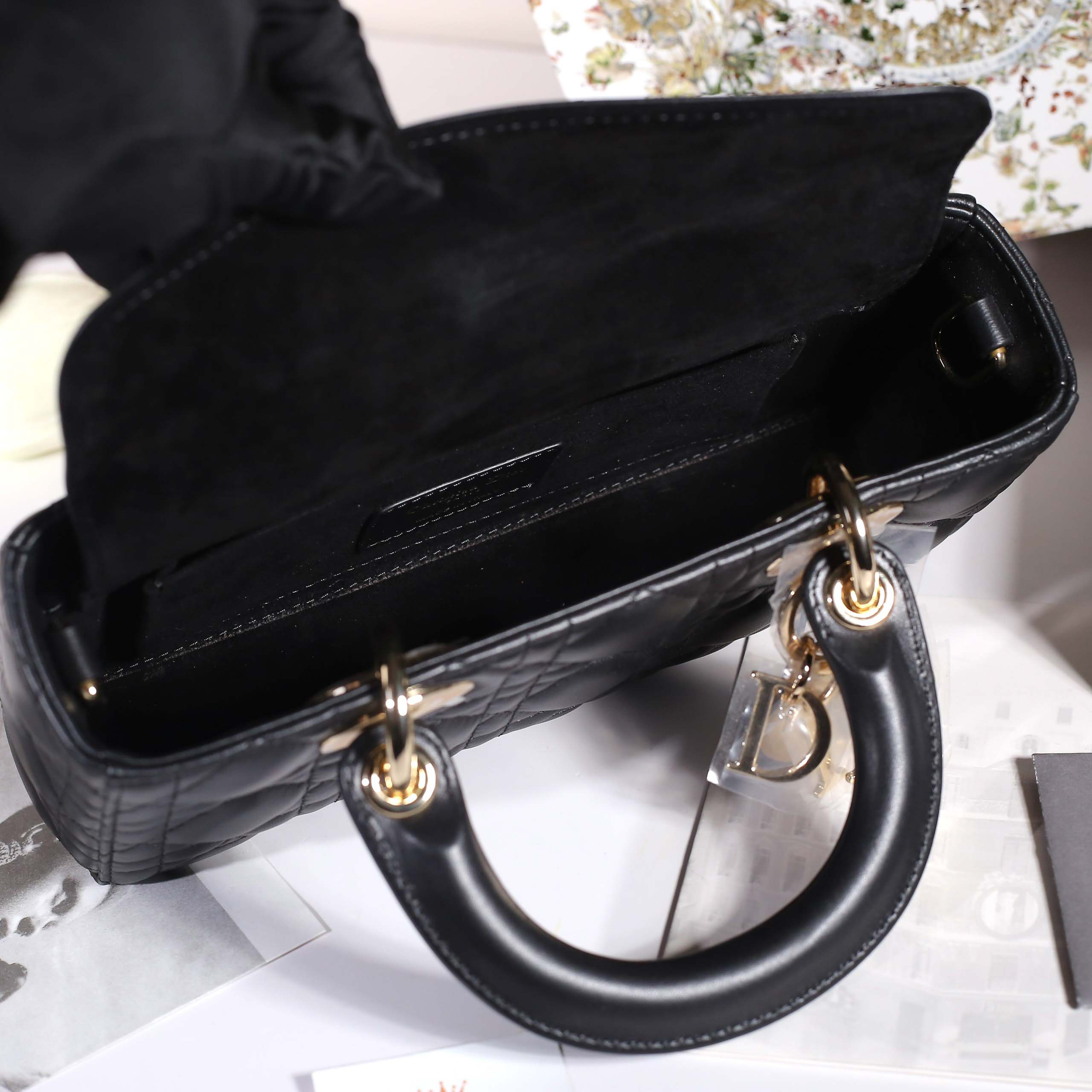 Túi xách Dior Small D-Joy Bag Black Cannage Lambskin Women