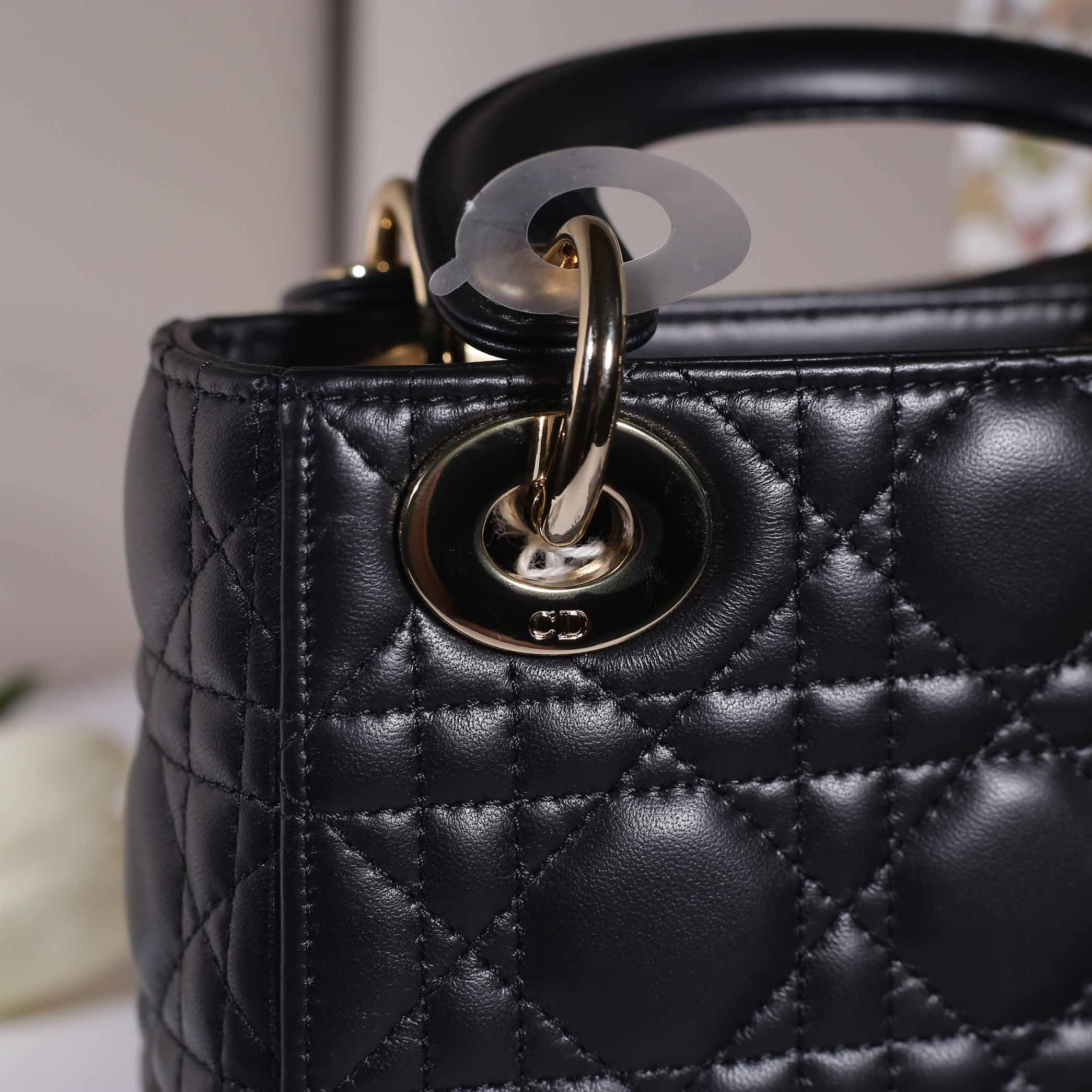 Túi Xách Mini Lady Dior Bag Black Cannage Lambskin