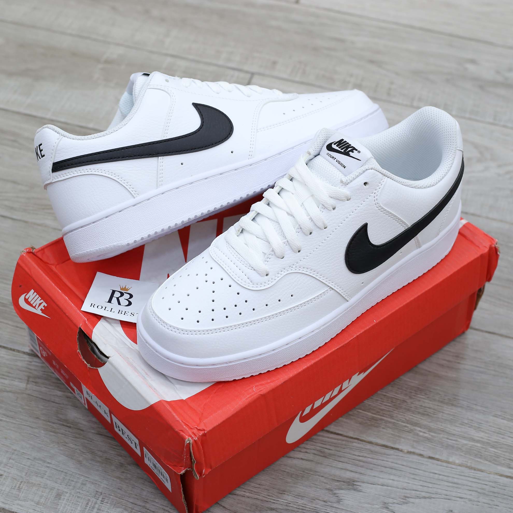 Giày Nike Court Vision Low Next Nature White Black Swoosh