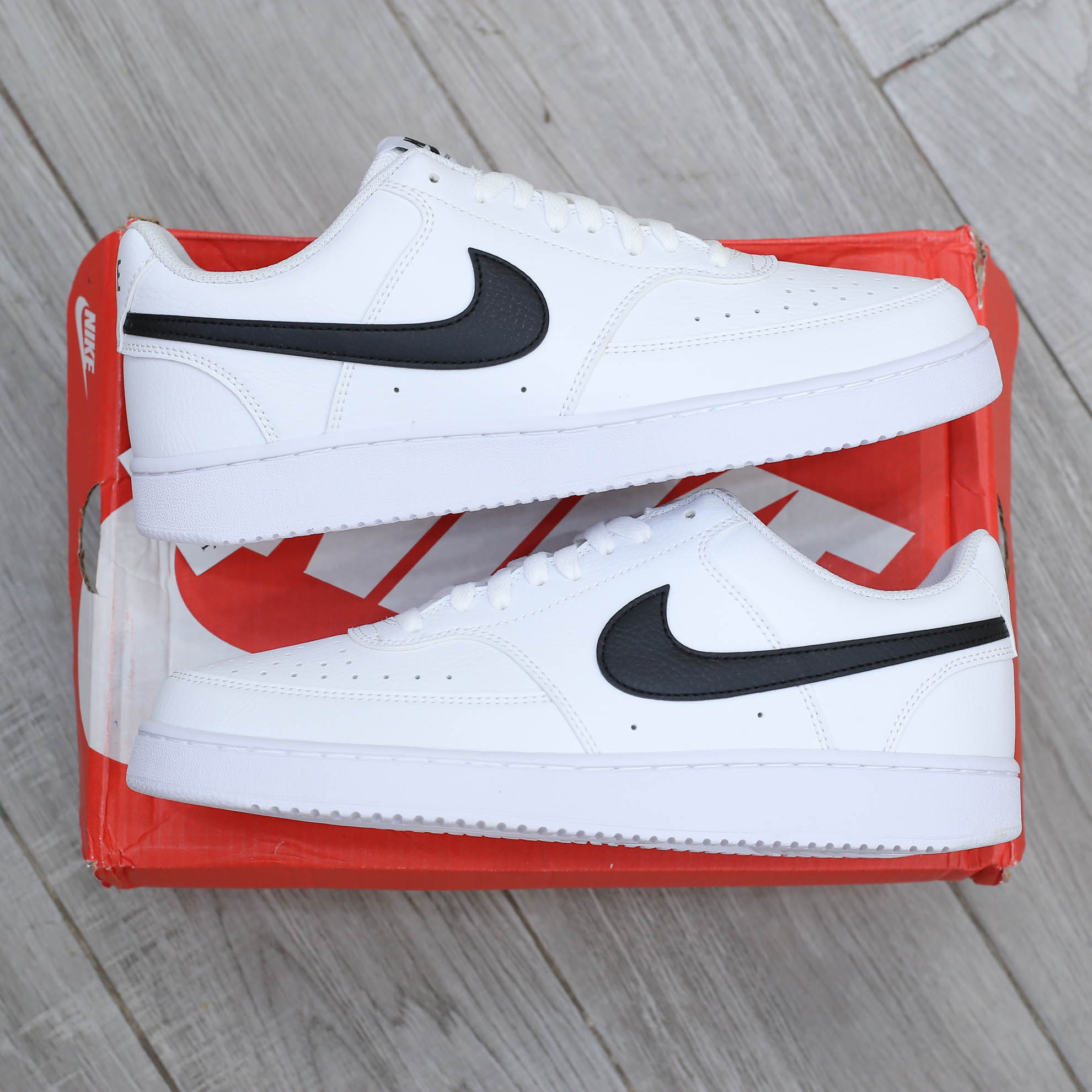 Giày Nike Court Vision Low Next Nature White Black Swoosh