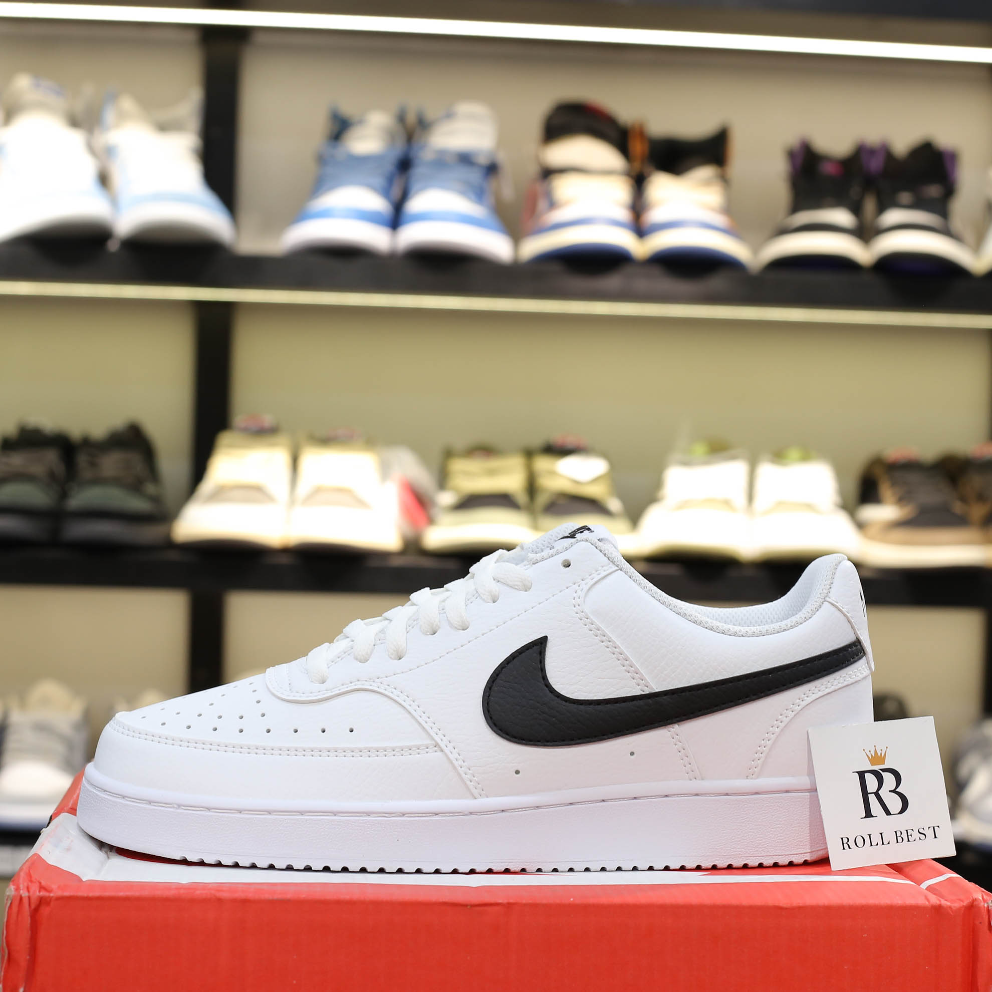 Giày Nike Court Vision Low Next Nature White Black Swoosh